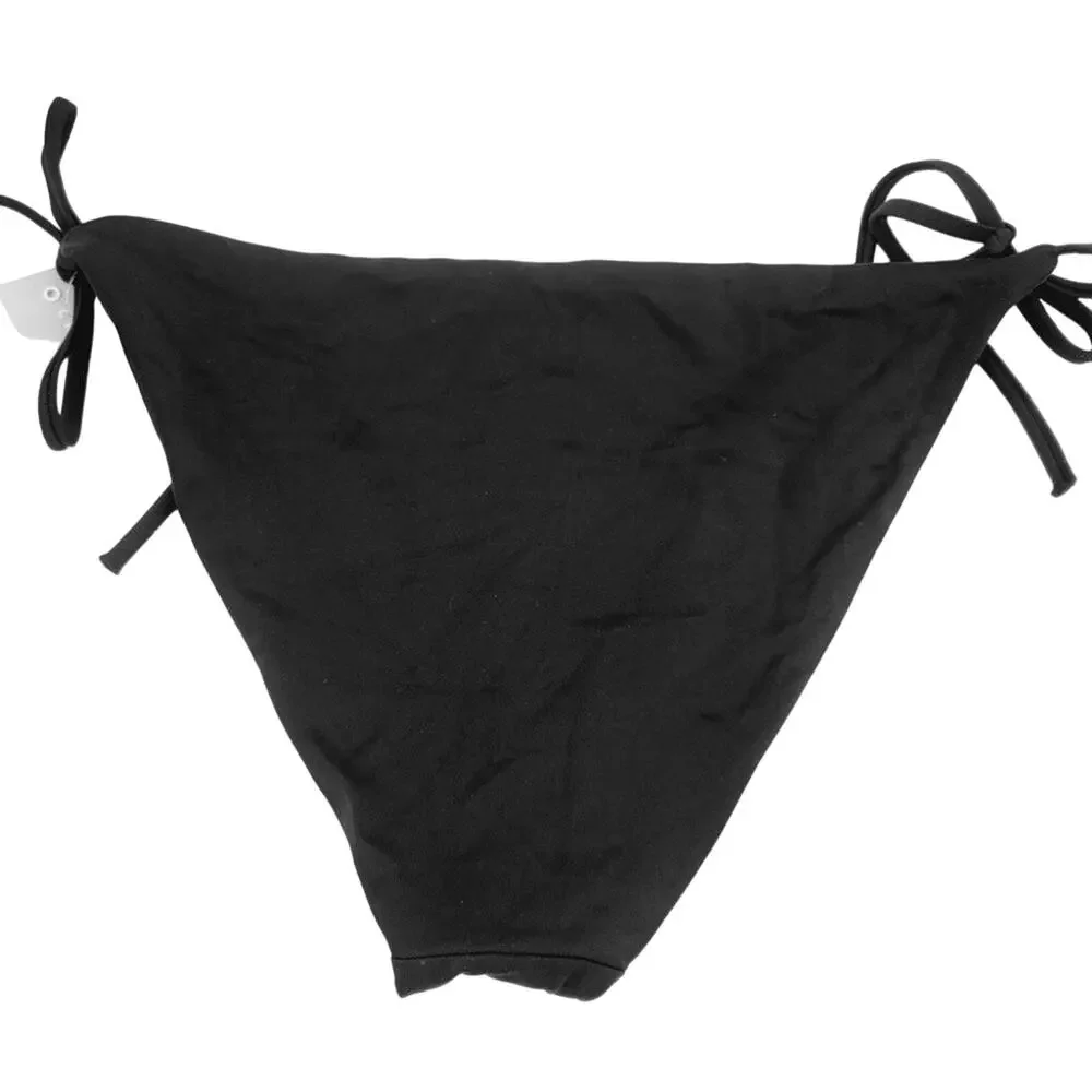 New Chelsea 28 Black Tie Side Moderate Coverage Bikini Bottoms Size Large
